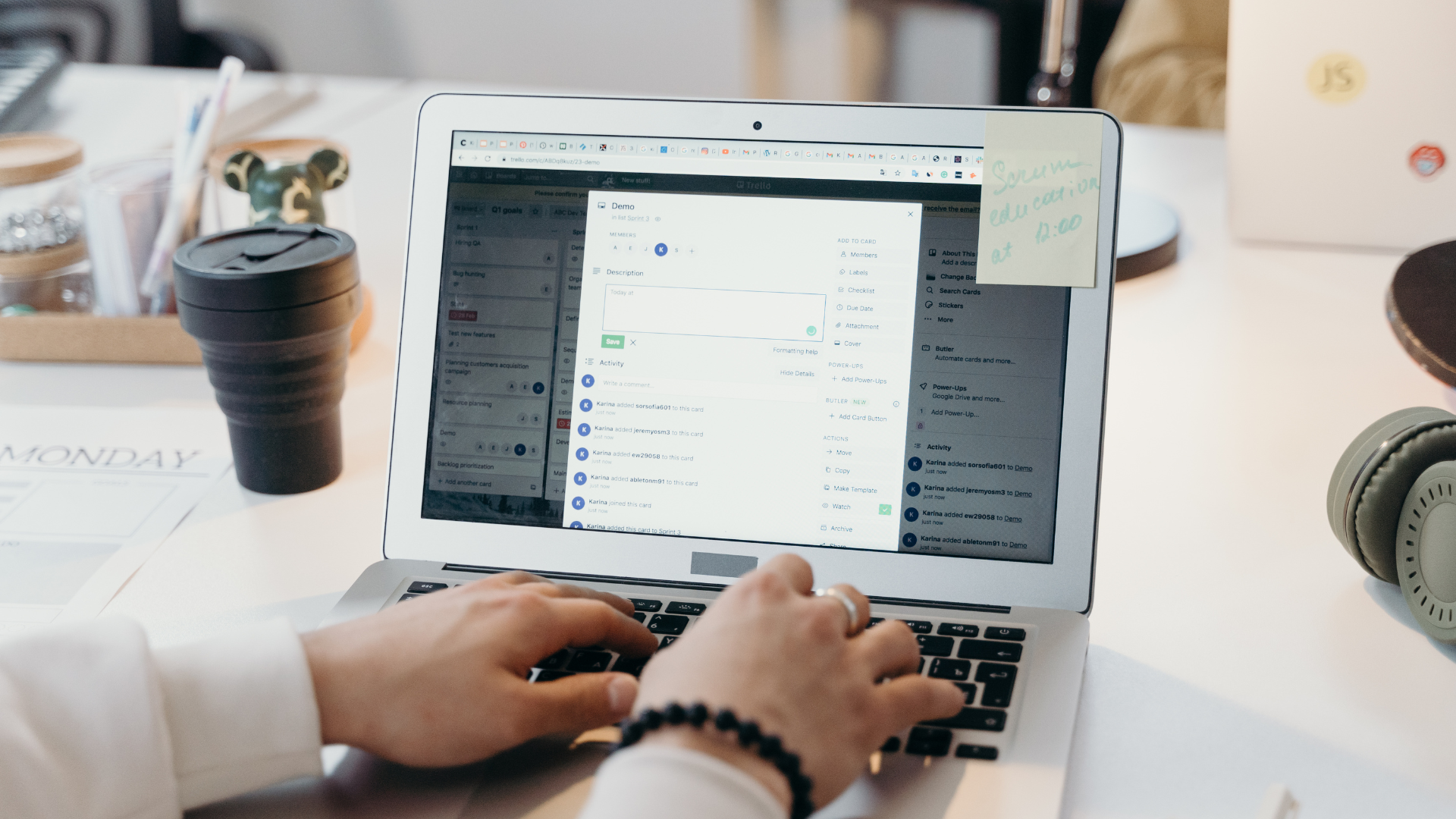 Professional working on a laptop to manage cold outreach to international prospects