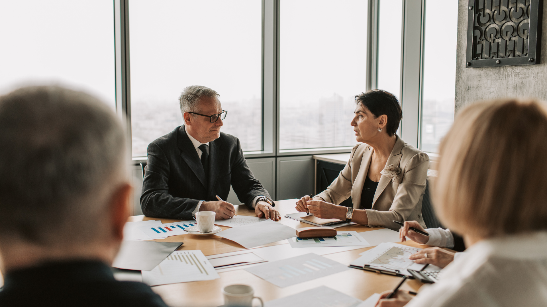 Business team meeting around a conference table