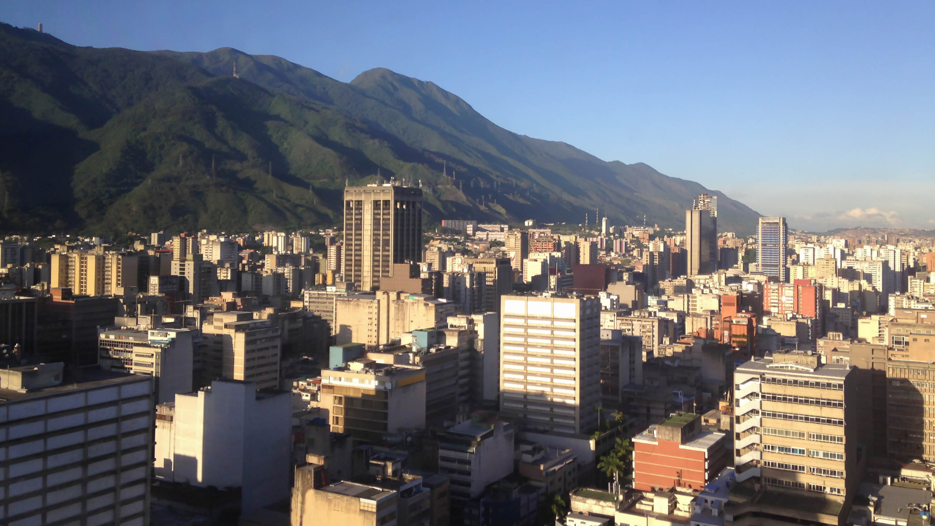 Caracas skyline with El Ávila mountain, the largest urban centre in the Venezuela economy